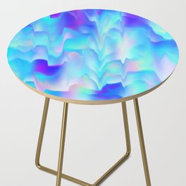 Abstract Waves of Color: Teal, Purple Side Table