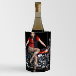 Biker Pin-Up Girl Wine Chiller