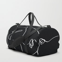 Line Portrait - Black Duffle Bag