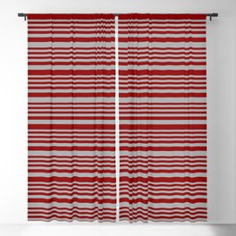 [ Thumbnail: Dark Red and Dark Gray Colored Lines/Stripes Pattern Blackout Curtain ]