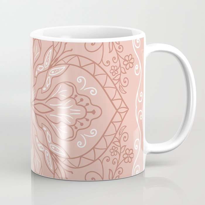 Elegant Terracotta Boho Tile Mandala Coffee Mug