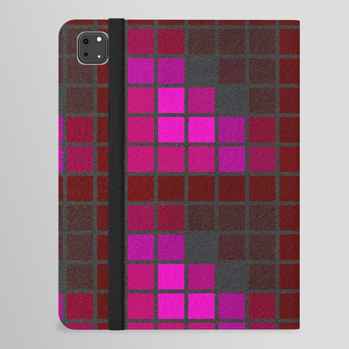 Pink Red and Green Velvet Squares Pattern iPad Folio Case