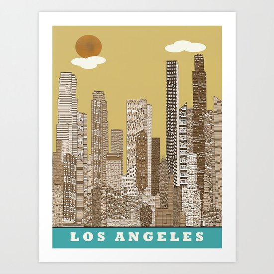 los angeles city (vintage) Art Print
