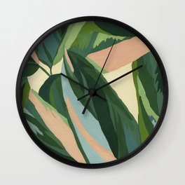 Calathea Abstract TrioStar Houseplant Wall Clock