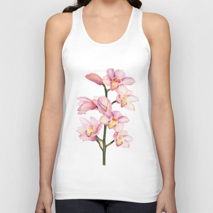 The Orchid, A Realistic Botanical Watercolor Painting Tank Top