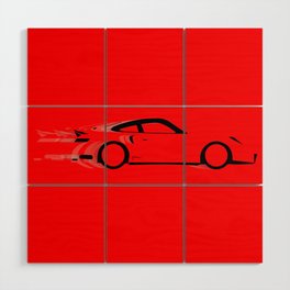 Fast Red Car Wood Wall Art