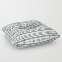 [ Thumbnail: Light Slate Gray & Light Yellow Colored Lined Pattern Floor Pillow ]
