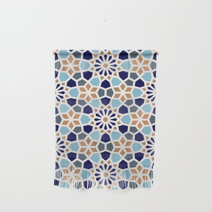 Persian Mosaic – Blue & Gold Palette Wall Hanging