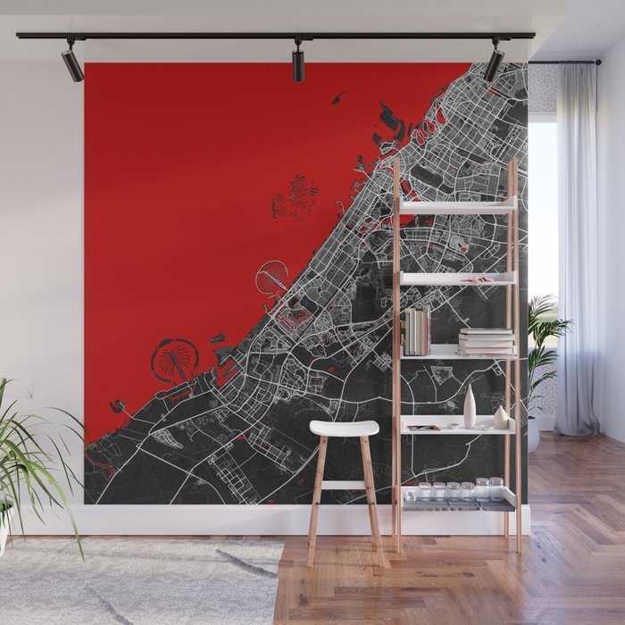 Dubai City Map of UAE - Oriental Wall Mural