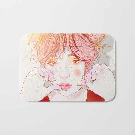 Colorful face Bath Mat