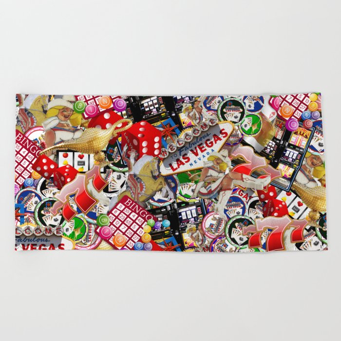 Rs Delight Las Vegas Icons Beach Towel By Gx9designs Society6 Rs Delight Las Vegas Icons Beach Towel