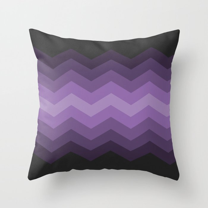 Purple Ombre Chevron Pattern Throw Pillow