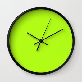 Solid Bright Green Yellow Neon Color Wall Clock