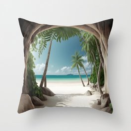 The Blissful Escape Hawaii Prints Throw Pillow