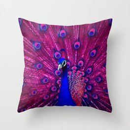 Peacock Pink 85 Throw Pillow