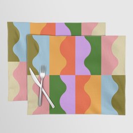 Funky Wavy Color Block Pattern Placemat