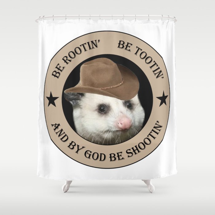 Rootin Tootin Possum Cowboy Shower Curtain