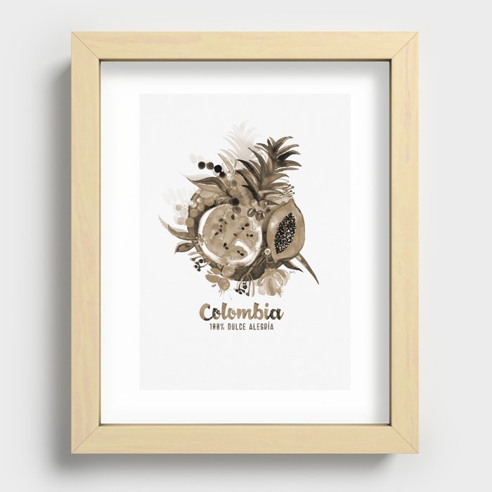 Fruits of Colombia | Frutas Colombianas | Sepia Recessed Framed Print