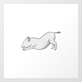 Pig in Downward Dog Art Print