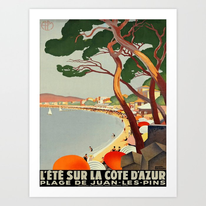 Vintage poster - Cote D'Azur, France Kunstdrucke | Gemälde, "vintage-poster", Advertisement, Retro, Klassisch, Hip, Cool, Spaß, Colorful, Travel