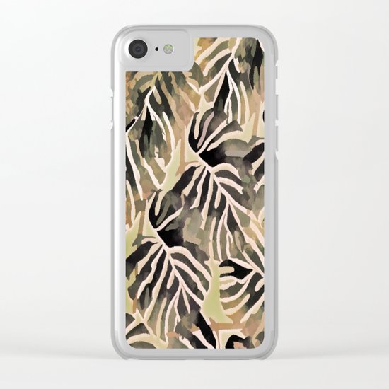 Vintage Leaf Abstract Clear iPhone Case