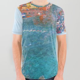cliff in Italy impressionism painted realistic scene All Over Graphic Tee