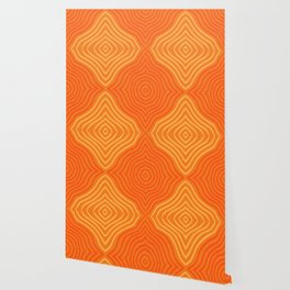 Summer Waves Tangerine Orange Diamond Wallpaper