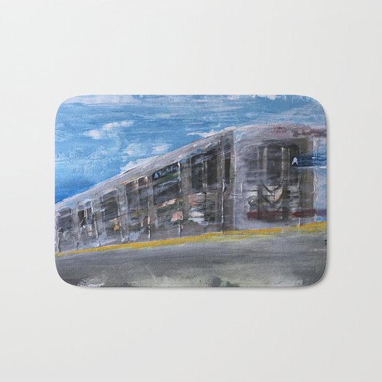 Moving A Train on NYC MTA Platform Bath Mat
