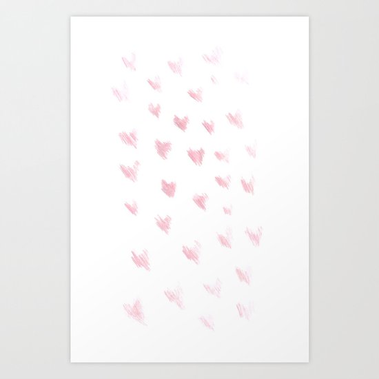 hearts drawing Art Print