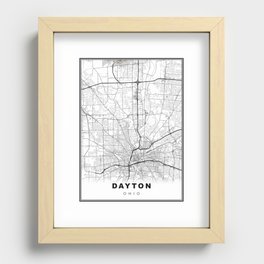 Dayton Map Recessed Framed Print