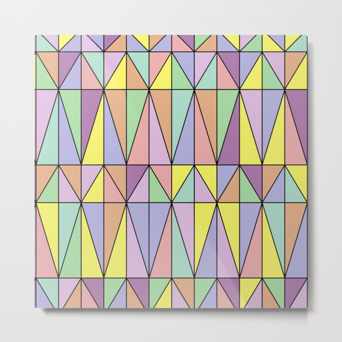Pastel Triangles - Geometric Pattern Metal Print