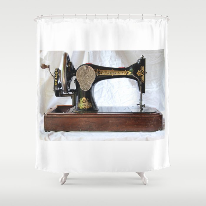 Vintage Sewing Machine Shower Curtain