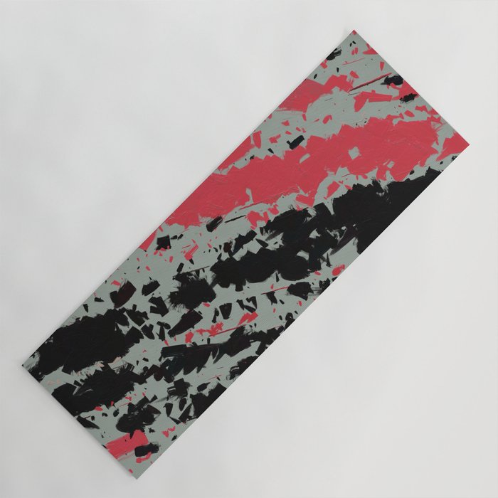 Coral and Black Abstract Art and Home Decor Yoga Mat