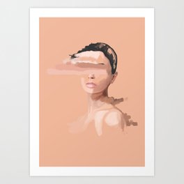 Muted Art Print | Neutrals, Art, Muted, Portrait, Figure, Pastelcolors, Illustration, Goodvibes, Woman, Graphicdesign 