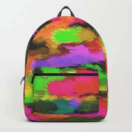pink red yellow purple black orange and green painting texture abstract background Backpack