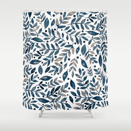 Seasonal branches and berries - neutral Shower Curtain