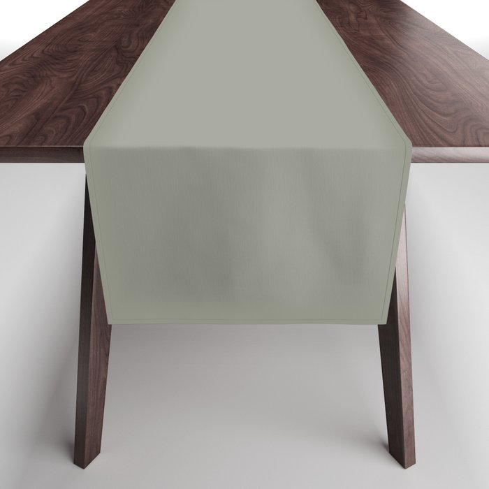 Grayish Green Solid Color 2022 Color of the Year Sherwin Williams Evergreen Fog SW 9130 Table Runner