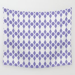 Lavender and White Honeycomb Pattern Wall Tapestry