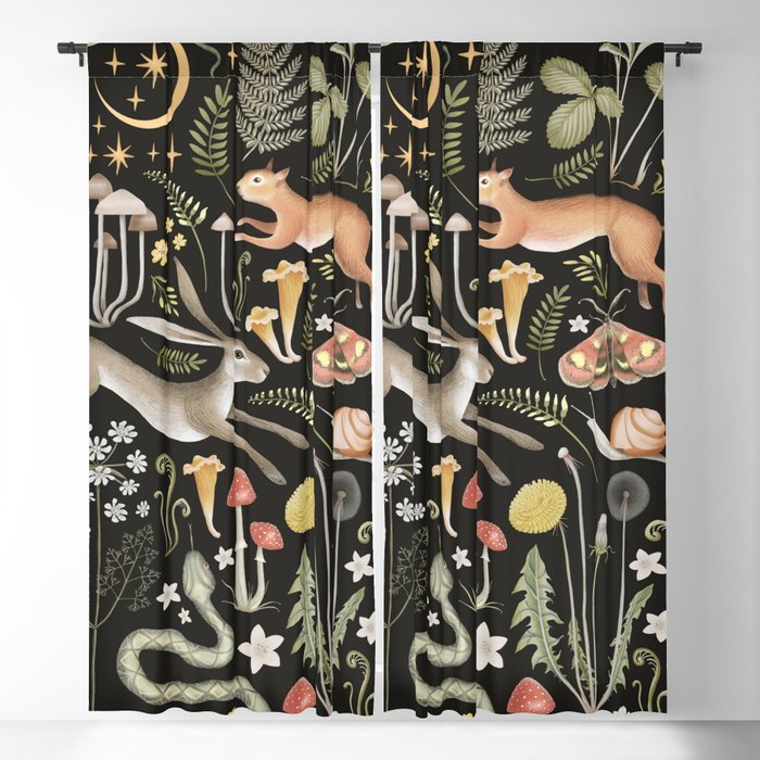 Enchanted Magical Midnight Forest II Blackout Curtain