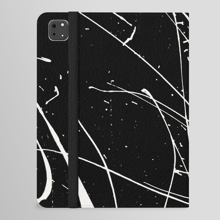 Black and white watercolor splatters pattern iPad Folio Case
