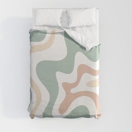 Liquid Swirl Abstract Pattern in Celadon Sage Duvet Cover