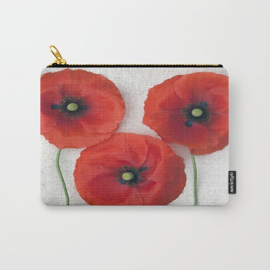 Three red Poppies III Carry-All Pouch