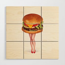 Cheeseburger Pin-Up Wood Wall Art