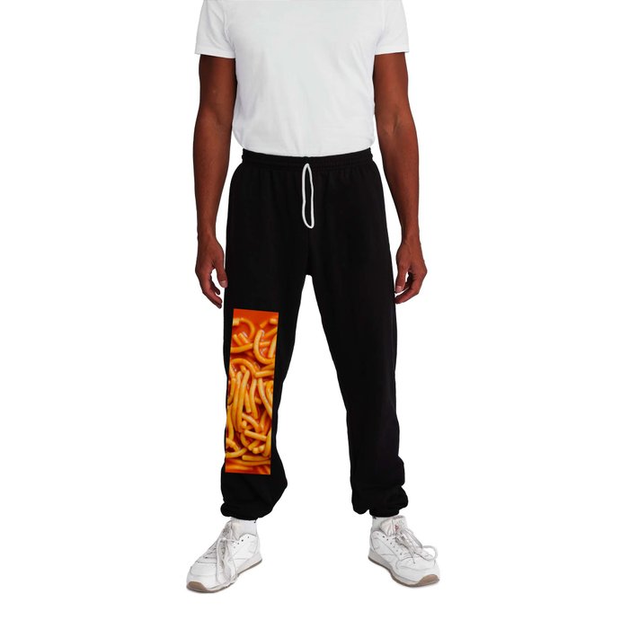 Spaghetti Pasta Noodles In Red Tomato Sauce Photograph Pattern Sweatpants