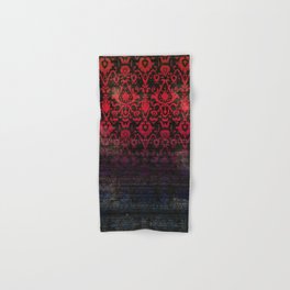-A12- Red Blue Gardient Colored Moroccan Artwork. Hand & Bath Towel
