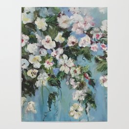 Blue Floral Poster