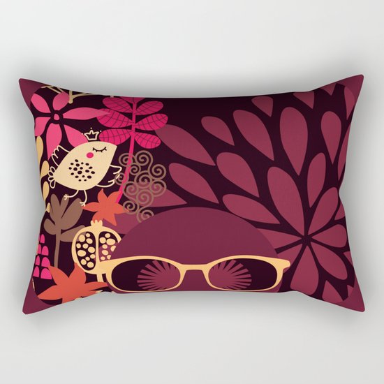 Afro Diva : Sophisticated Lady Deep Pink & Burgundy Rectangular Pillow