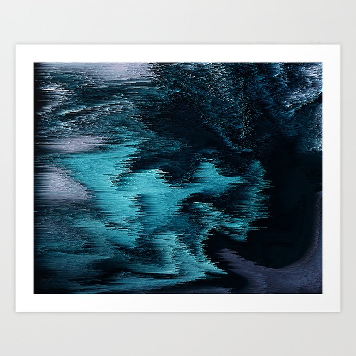 Abstract Pixel Sorting Swirls Art Print