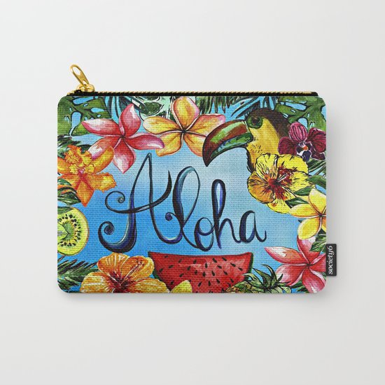 Aloha - Tropical Flower Food and Animal Summer Design on #Society6 Carry-All Pouch