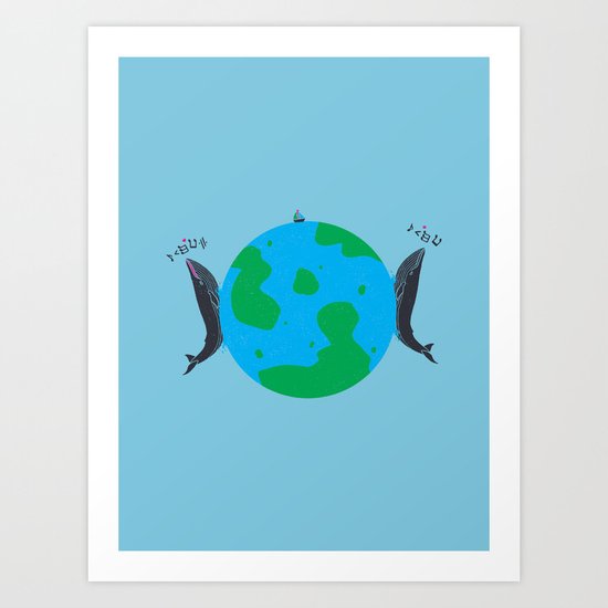 Blue Whales Love Song Art Print